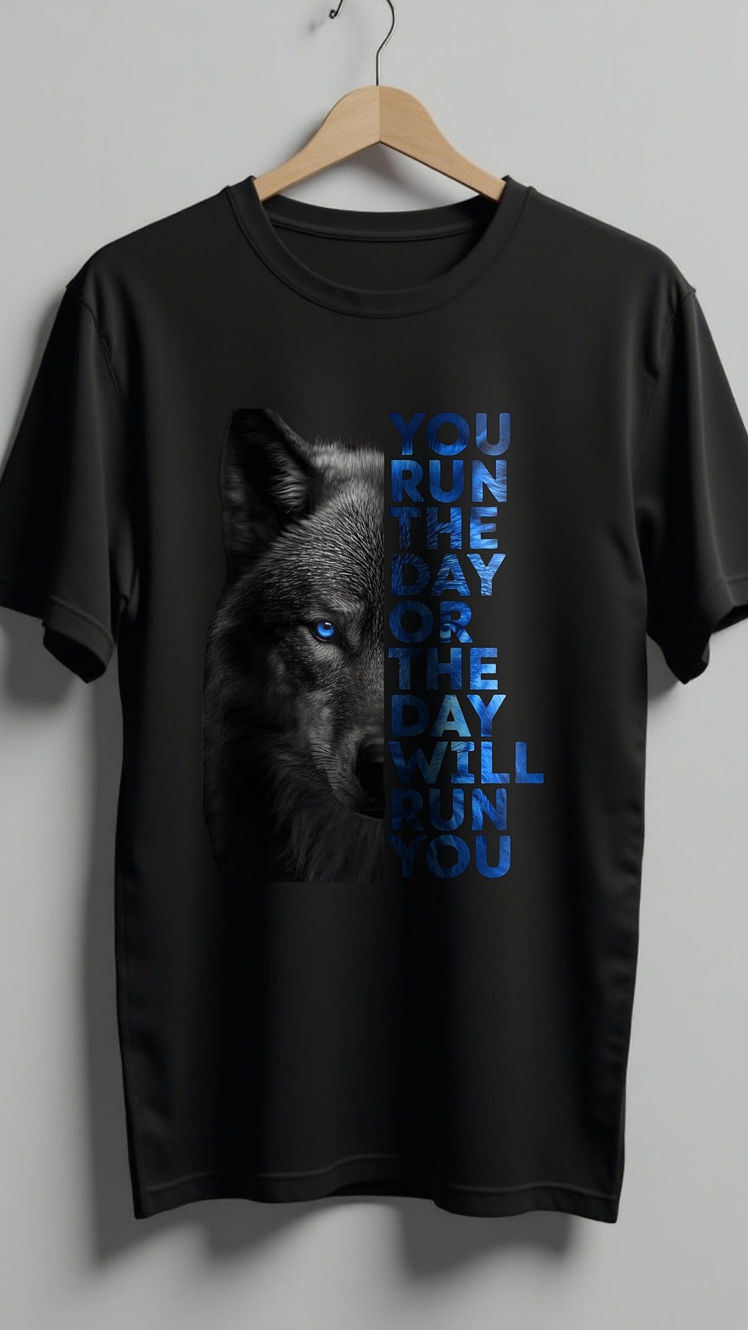 Alpha Mode | Run the Day Motivational Wolf Graphic T Shirt