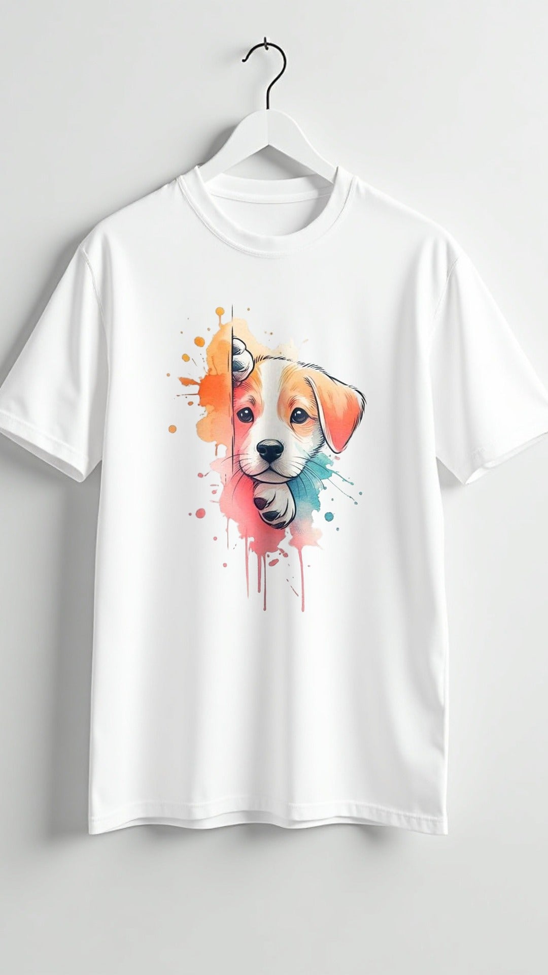 Peek-a-Pup – Watercolor Style Puppy Illustration T-Shirt (Unisex)