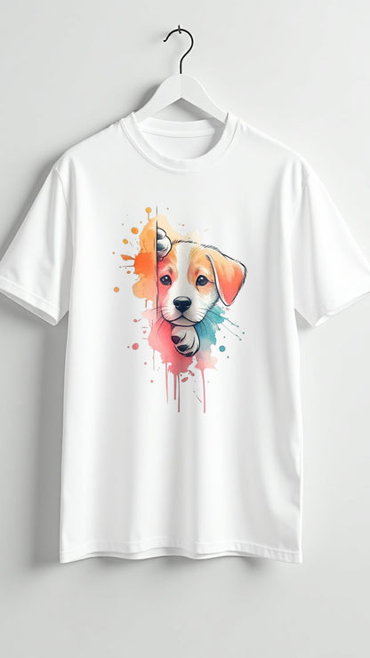 Peek-a-Pup – Watercolor Style Puppy Illustration T-Shirt (Unisex)
