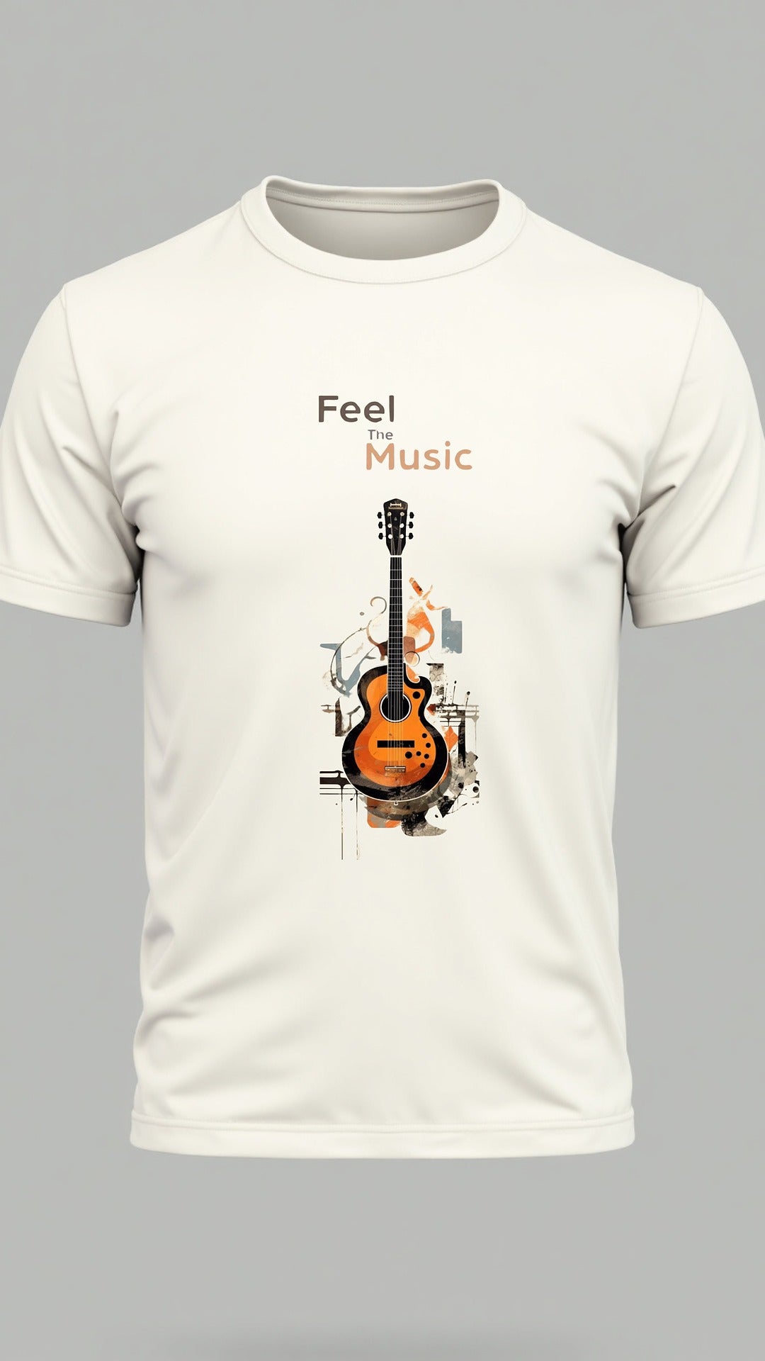 Feel The Music – Artistic Guitar Printed T-Shirt for Music Lovers