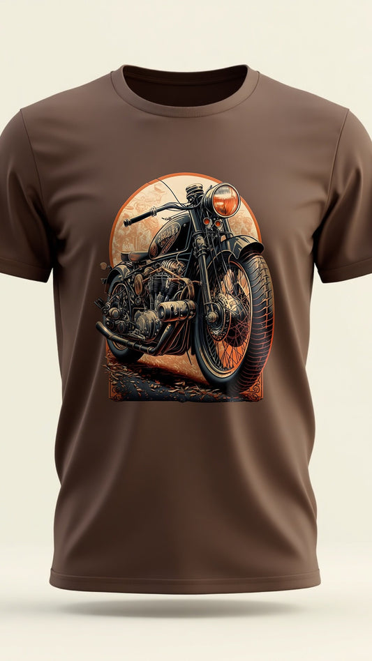 Vintage Motorcycle Printed T-Shirt – Rider's Spirit Edition