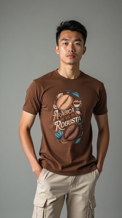 Arabica vs Robusta – Coffee Lovers’ Statement Printed T-Shirt