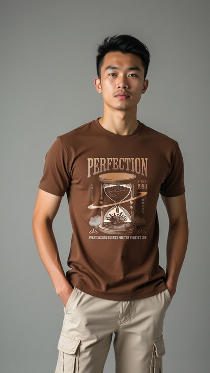 Perfection Brew | Vintage Coffee Graphic Tee – Rich Mocha Brown