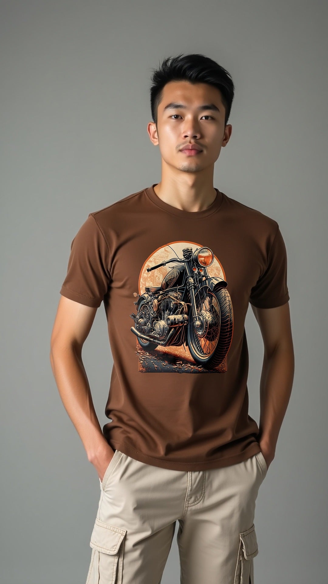 Vintage Motorcycle Printed T-Shirt – Rider's Spirit Edition