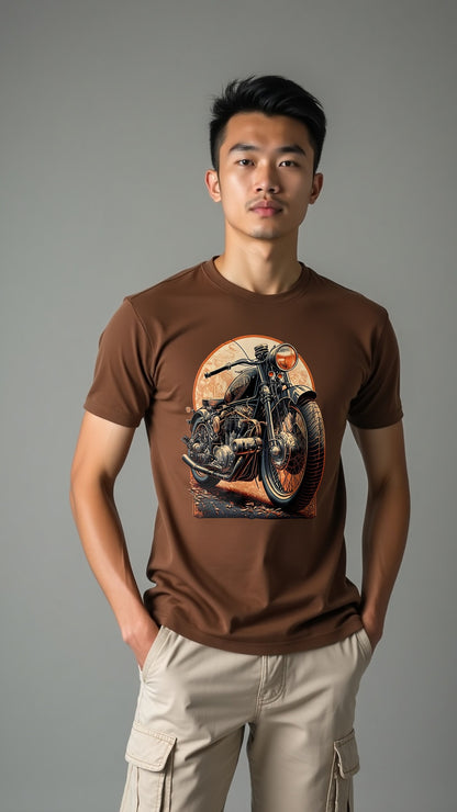 Vintage Motorcycle Printed T-Shirt – Rider's Spirit Edition