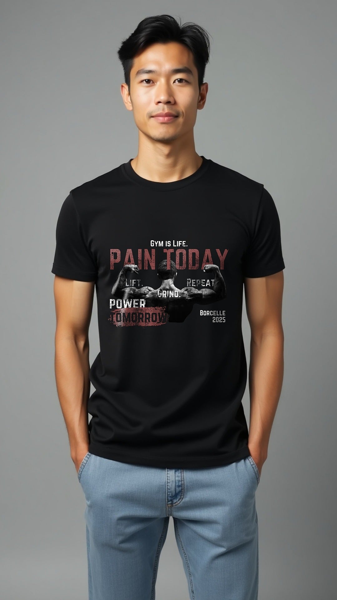 Pain Today, Power Tomorrow – Hardcore Gym Motivation T-Shirt