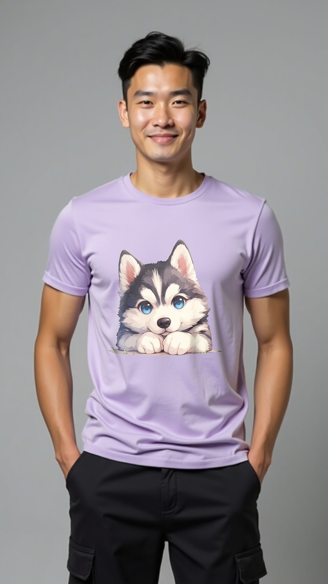 Cute Puppy Graphic T Shirt – Lavender Edition