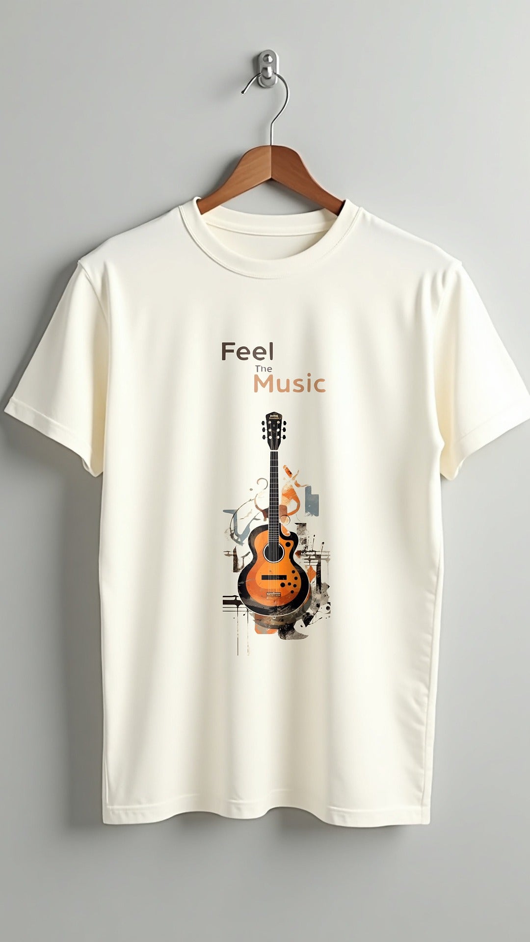 Feel The Music – Artistic Guitar Printed T-Shirt for Music Lovers