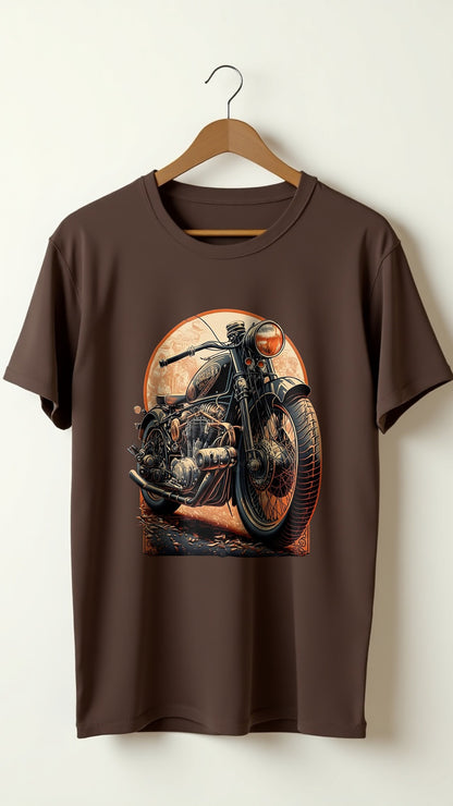 Vintage Motorcycle Printed T-Shirt – Rider's Spirit Edition