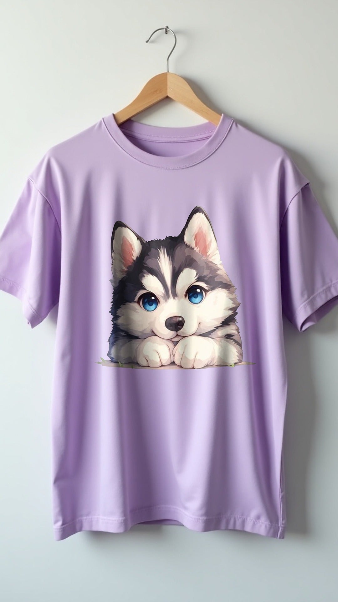 Cute Puppy Graphic T Shirt – Lavender Edition