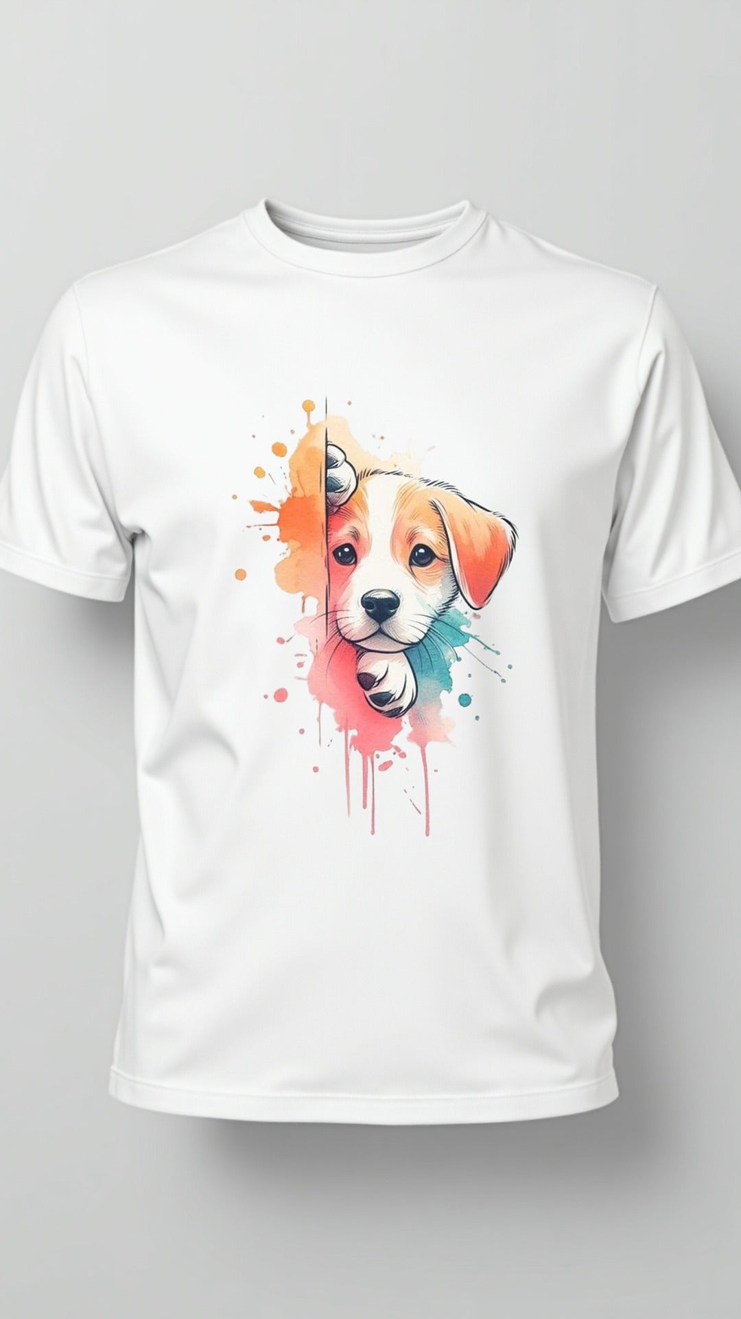 Peek-a-Pup – Watercolor Style Puppy Illustration T-Shirt (Unisex)