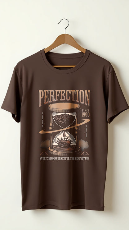 Perfection Brew | Vintage Coffee Graphic Tee – Rich Mocha Brown